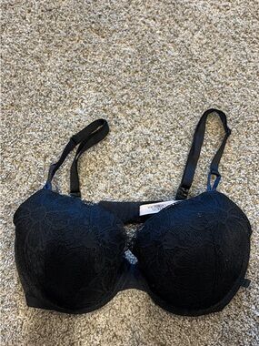 Victoria's Secret Black Lace Molded Demi Push-Up Bra